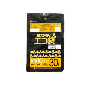 ECO TAI エコ袋 30L LN-32 黒 10枚×100冊【メーカー直送:代金引換不可:同梱不可】【北海道・沖縄・離島は配達不可】|ホームセンターセブン