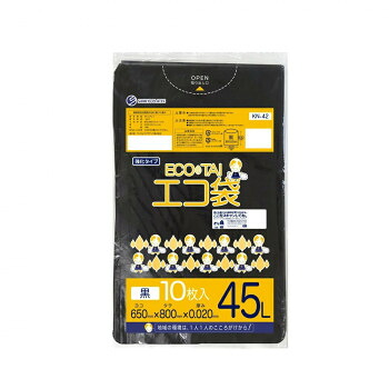 ECO TAI　エコ袋　45L KN-42 黒 10枚&times;80冊【メーカー直送：代金引換不可：同梱不可】【北海道・沖縄・離島は配達不可】｜ホームセンターセブン