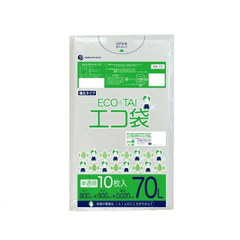 ECO TAI　エコ袋　70L KN-73 半透明 10枚&times;60冊【メーカー直送：代金引換不可：同梱不可】【北海道・沖縄・離島は配達不可】｜ホームセンターセブン