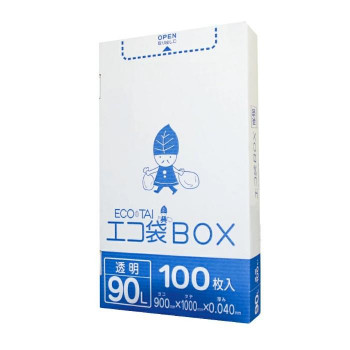 エコ袋BOX　90L HK-930 透明 100枚&times;3小箱【メーカー直送：代金引換不可：同梱不可】【北海道・沖縄・離島は配達不可】｜ホームセンターセブン 10,865円