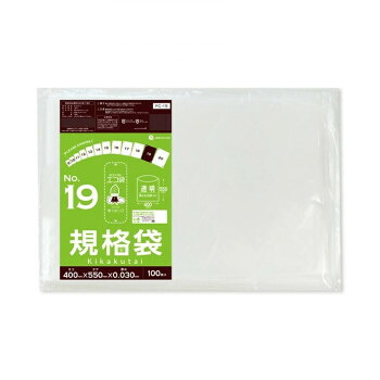 ECO TAI　エコ袋　No.19　規格袋 FC-19 透明 100枚&times;20冊【メーカー直送：代金引換不可：同梱不可】【北海道・沖縄・離島は配達不可】｜ホームセンターセブン 15,586円