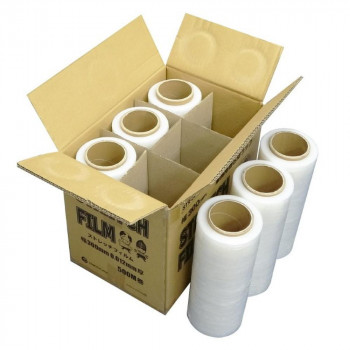 業務用梱包用ラップ　STRETCH FILM STR-300-15 透明 6本【メーカー直送：代金引換不可：同梱不可】【北海道・沖縄・離島は配達不可】｜ホームセンターセブン