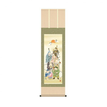 掛軸 緒方葉水 七福神 44.5&times;164cm KZ2MD1-036【メーカー直送：代金引換不可：同梱不可】【北海道・沖縄・離島は配達不可】｜ホームセンターセブン