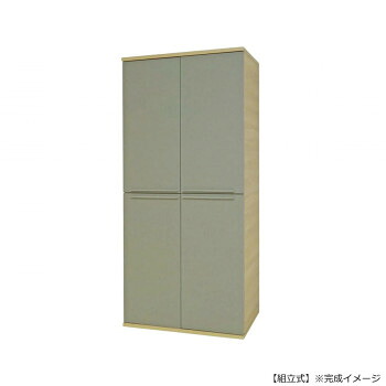 日本製組立家具 ワードローブ 可動式棚 ハンガーラック ナチュラル×ライトグレー co-nc-1990lbt-nalg【メーカー直送:代金引換不可:同梱不可】【北海道・沖縄・離島は配達不可】|ホームセンターセブン