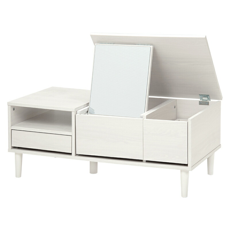 【ポイント10倍】コスメテーブル (約)幅95&times;奥行45&times;高さ38cm RD-1126WS 萩原【ポイントUP:2026年7月19日20:00～7月26日 1:59まで】｜ホームセンターセブン