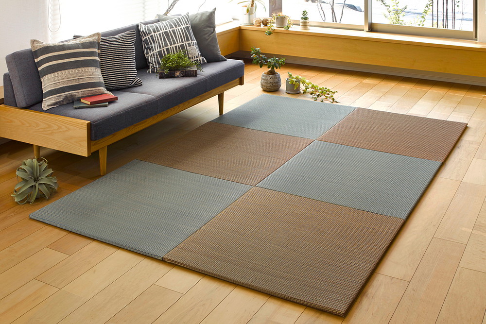 すき間のできにくい置き畳 四季 同色6枚セット グリーン サイズ82×82×1.5cm 萩原 [ごろ寝 プレイマット 床キズ防止 抗カビ 消臭]