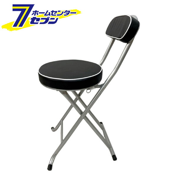 厚型 折りたたみチェアー 背付 ブラック 6脚セット FC-D02 [黒 イス いす 椅子 丸イス 簡易 パイプ椅子 折りたたみ椅子 会議用椅子 折畳椅子 背もたれあり まとめ買い フクヒロ]