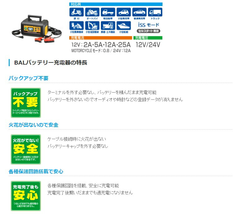 12v 24vバッテリー充電器 Balstar Charger No 27 大橋産業 Bal バッテリー 充電器 自動車 カーバッテリー バイク バッテリー Mergertraininginstitute Com