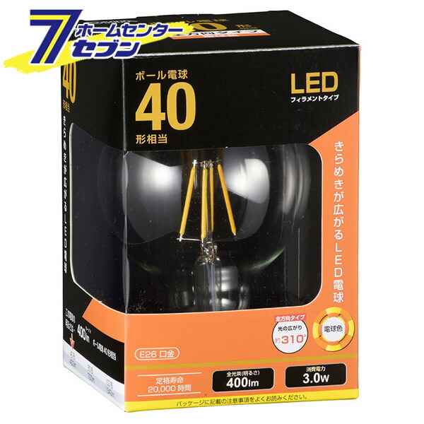 楽天市場】オーム電機 LED電球 フィラメント シャンデリア形 E17 40形相当06-3466 LDC4L-E17 C6[LED電球・直管: LED電球フィラメントタイプ] : 住まい健康と園芸のホームセンター