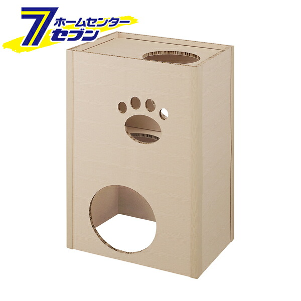 キャットタワー 段ボール ねこねこタワー 2段 H78cm 日本製 P-NT2 [2段タワー 段ボールタワー 小窓付き アイリスオーヤマ]