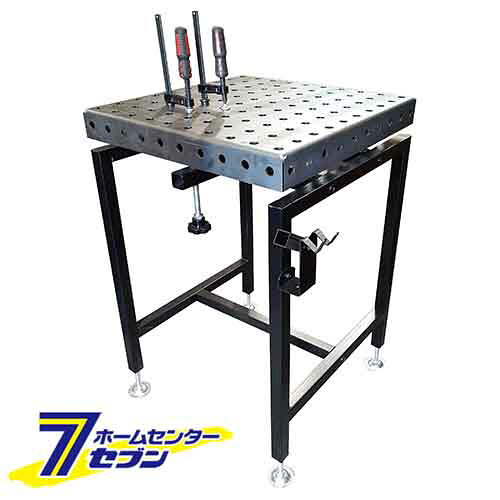 回転式溶接作業台 レボ360 RV-360 [溶接作業テーブル 溶接作業机 天板穴あき クランプ 材料置き場 スズキット]
