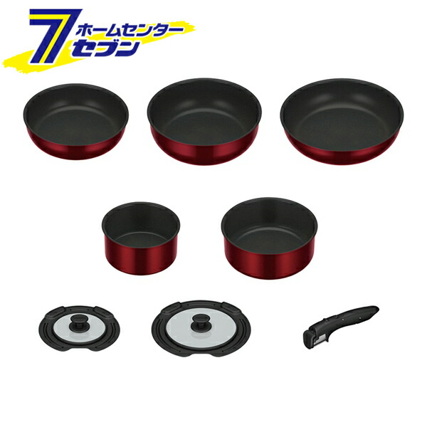 取っ手のとれるフライパン 8点セット IH/ガス KSD-8A-DR [フライパンセット 食洗機 調理器具 サーモス]