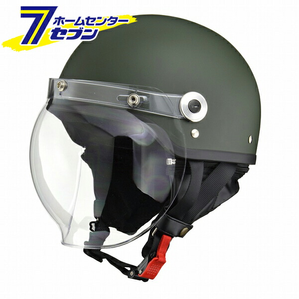 ハーフヘルメット クロス マットグリーン LL CR-761MATGRLL LEAD [シールド付き 二輪 バイク用品]