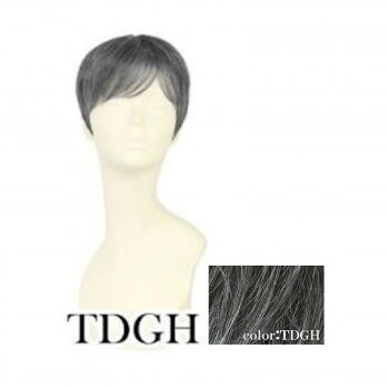 プリシラ 男性用5分ウィッグ ミディアムショート 耐熱 ダークグレイヘア GB-24-TDGH【メーカー直送：代金引換不可：同梱不可】【北海道・沖縄・離島は配達不可】