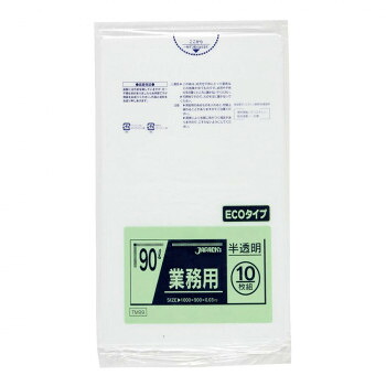 ジャパックス スタンダードポリ袋90L 半透明 10枚&times;30冊 TM99【メーカー直送：代金引換不可：同梱不可】【北海道・沖縄・離島は配達不可】｜セブンプロ