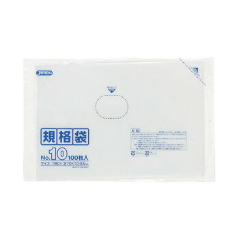 ジャパックス LD規格袋 厚み0.030mm No.10 透明 100枚×10冊×6箱 K-10【メーカー直送:代金引換不可:同梱不可】【北海道・沖縄・離島は配達不可】|セブンプロ