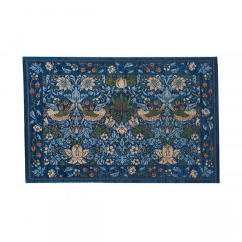 川島織物セルコン Morris Design Studio イチゴドロボウ マット 約60×90cm FH1709A B ブルー【メーカー直送:代金引換不可:同梱不可】【北海道・沖縄・離島は配達不可】|セブンプロ