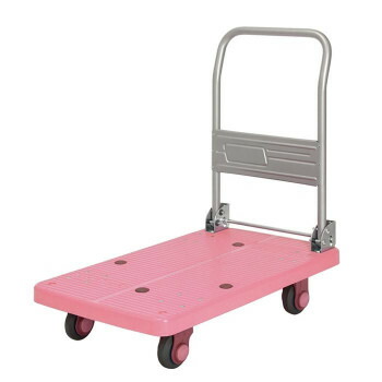 静音台車　ハンドル折りたたみ式　最大積載量200kg　PLA200M1-DX　ピンク【メーカー直送：代金引換不可：同梱不可】【北海道・沖縄・離島は配達不可】