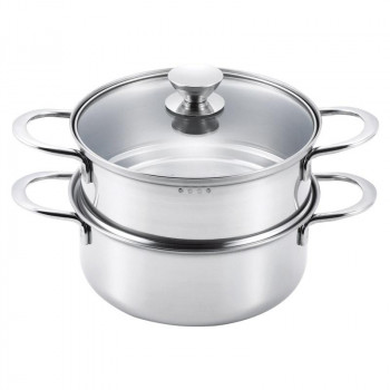 ルチェンテ IH対応二段蒸し器20cm LU-20M 5357-074【メーカー直送：代金引換不可：同梱不可】【北海道・沖縄・離島は配達不可】