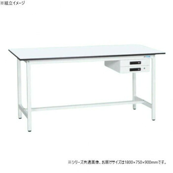 サカエ 軽量立作業台KADタイプ 抗菌加工 キャビネット2段付 1800×750×900mm KAD-187BMW【メーカー直送：代金引換不可：同梱不可】【北海道・沖縄・離島は配達不可】