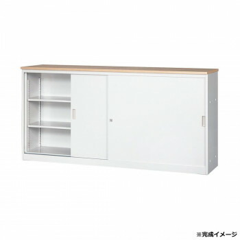 システムカウンター 書庫型ハイカウンター W1800 鍵・棚板4枚付 COM-CVA-18HS-NA【メーカー直送：代金引換不可：同梱不可】【北海道・沖縄・離島は配達不可】