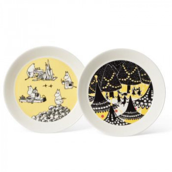 （A） Moomin ムーミン コレクターズ プレートセット イエロー＆フレー 1028337【メーカー直送：代金引換不可：同梱不可】【北海道・沖縄・離島は配達不可】