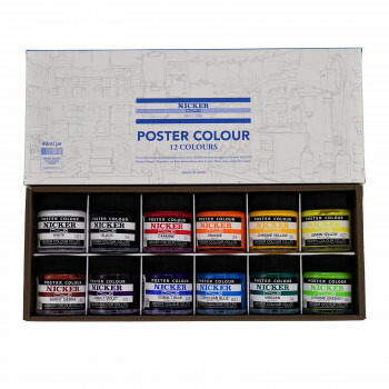 ニッカー絵具　ポスターカラー　40ml　12色セット　PC40ML12N【メーカー直送：代金引換不可：同梱不可】【北海道・沖縄・離島は配達不可】