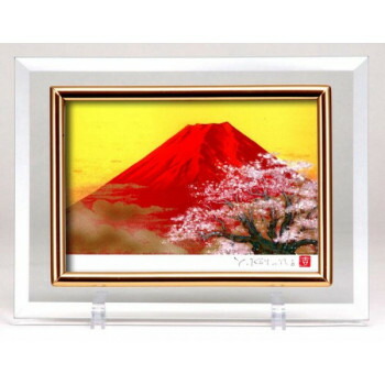 高級クリスタルシルク版画DX　赤富士桜・14968【メーカー直送：代金引換不可：同梱不可】【北海道・沖縄・離島は配達不可】 4,221円