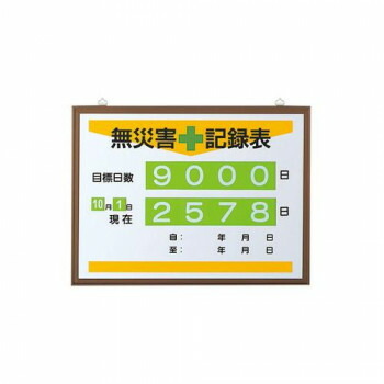 ユニット 無災害記録表(日数) 867-17A【メーカー直送:代金引換不可:同梱不可】【北海道・沖縄・離島は配達不可】