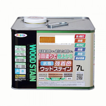 アサヒペン 木部塗料 水性強着色ウッドステイン 7L ライトオーク 防カビ 防虫 防藻 撥水【メーカー直送:代金引換不可:同梱不可】【北海道・沖縄・離島は配達不可】