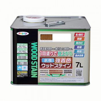 アサヒペン 木部塗料 水性強着色ウッドステイン 7L ウォルナット 防カビ 防虫 防藻 撥水【メーカー直送:代金引換不可:同梱不可】【北海道・沖縄・離島は配達不可】