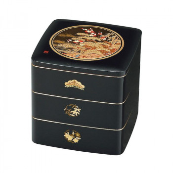 まえじゅう漆器 松竹梅 6.0都三段重(B) 7R-615【メーカー直送：代金引換不可：同梱不可】【北海道・沖縄・離島は配達不可】
