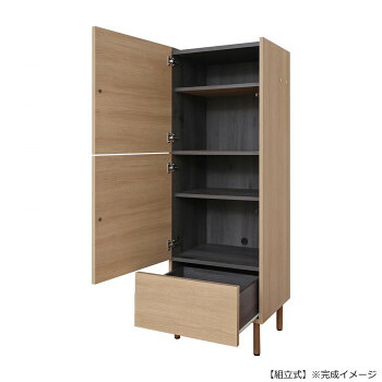 日本製組立家具 収納キャビネット ハイタイプ リビング収納 ナチュラル 木目 co-bs-1550th-na【メーカー直送:代金引換不可:同梱不可】【北海道・沖縄・離島は配達不可】|セブンプロ