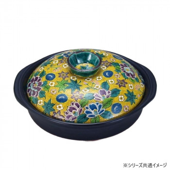 日本製 伝統工芸 九谷焼 9号土鍋 吉田屋花詰 N152-11【メーカー直送:代金引換不可:同梱不可】【北海道・沖縄・離島は配達不可】|セブンプロ