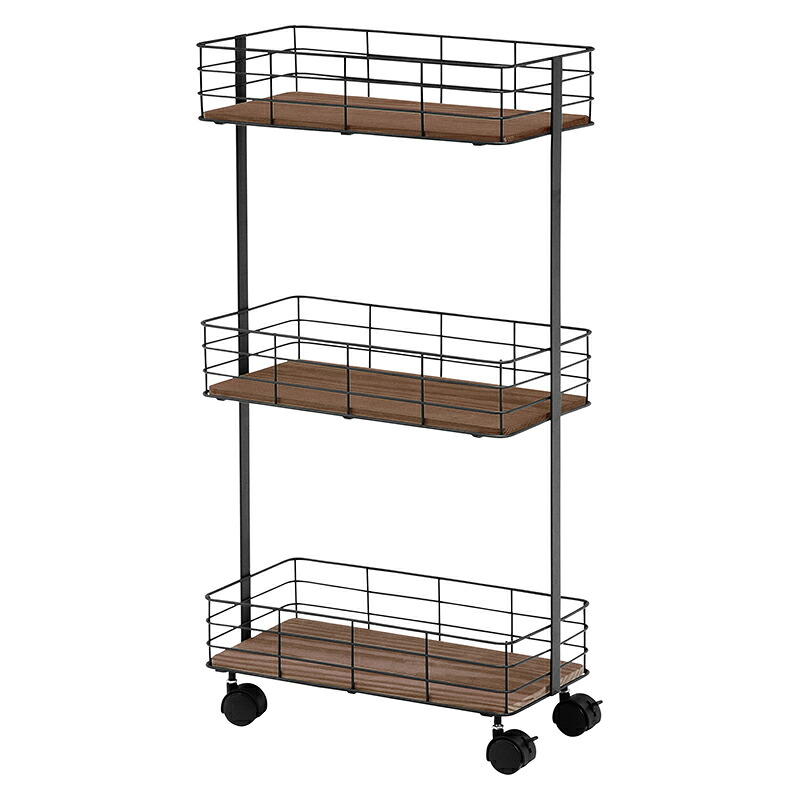 ラック (約)幅40.5×奥行20×高さ77cm KR-3855BK 萩原