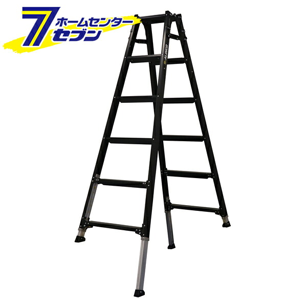 アルインコ 脚立 6段 PRW-180BK はしご兼用脚立 伸縮脚付 幅広 ブラック アルミ [alinco はしご ハシゴ 梯子 黒 black prw180bk]【hc8】｜セブンプロ