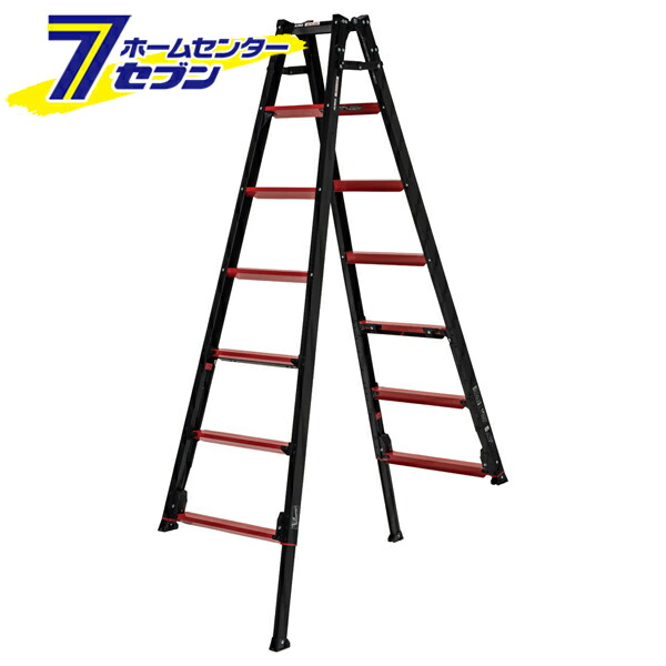 アルインコ 脚立 7段 上部操作式 伸縮脚付 はしご兼用脚立 約210cm アルミ GUD210X [上でやるやつ ver.2 GUD-Xシリーズ 伸縮脚付 上部操作式 はしご ハシゴ 梯子 ブラック black 黒 gud210x gaudi ガウディ alinco]【hc8】｜セブンプロ
