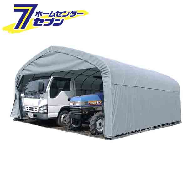 パイプ倉庫 一式 GR-308 角パイプベース式 前幕カーテン式 GR(グレー） GR308TSOR 南栄工業 [パイプ車庫 物置 ガレージ 防雨 防塵 gr308]｜カー用品・日用品のホームセンター