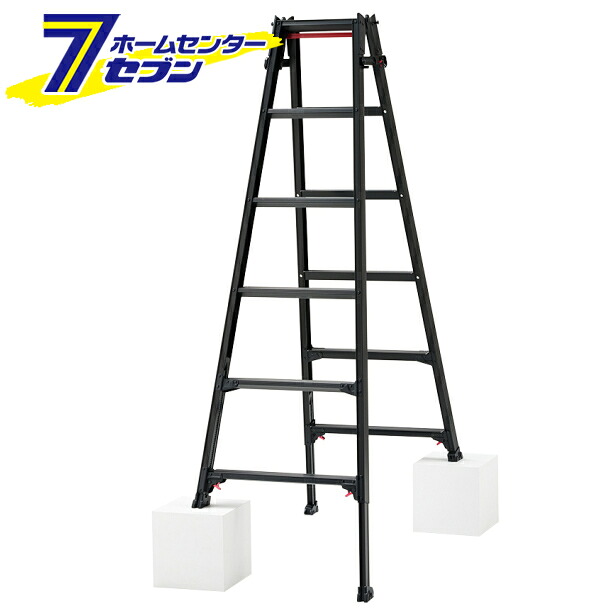 長谷川工業 脚立 6段 RYZB-18 はしご兼用脚立 脚部 伸縮 ブラック アルミ (法人様限定) [ブラックレーベル アルマイト 脚立 はしご ハシゴ 梯子 hasegawa ハセガワ はせがわ ryzb18 black 黒]｜カー用品・日用品のホームセンター