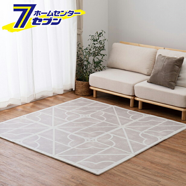 萩原 レトロデザインのジョイントマット キュロス 36枚組 グレー 60×60cm [レトロ ジョイントマット おしゃれ キッズ 子供部屋 ニュアンスカラー]