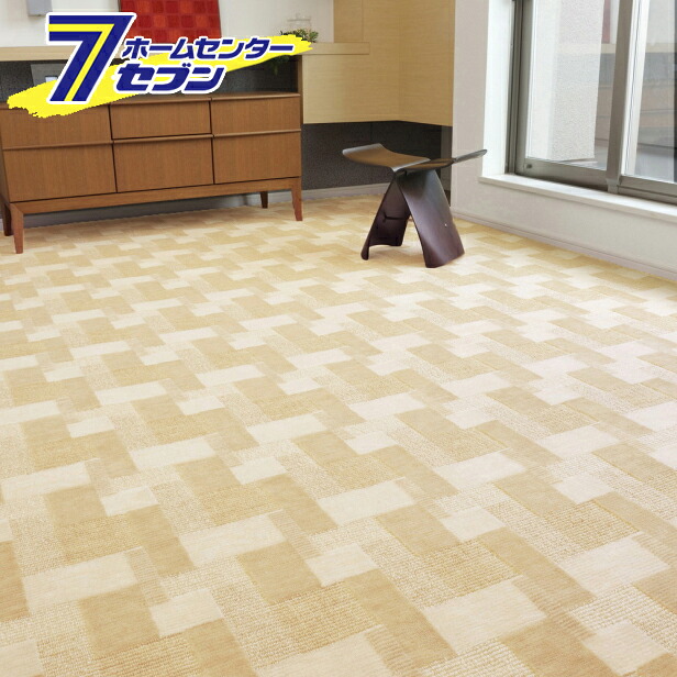萩原 レトロかわいい抗菌カーペット バール 江戸間 4.5帖 ベージュ [レトロ 日本製 抗菌]｜カー用品・日用品のホームセンター