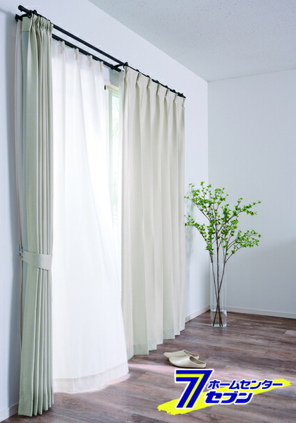 カーテン すぐに使える1窓セット KFシルフィ アイボリー 幅100x丈178cm 4枚セット (ドレープカーテン＋レースカーテン) クレアール [4枚組カーテン カーテンセット 花粉キャッチカーテン 遮像 断熱 遮熱 UVカット 無地 可愛い カジュアル シンプル 新生活 おしゃれ]