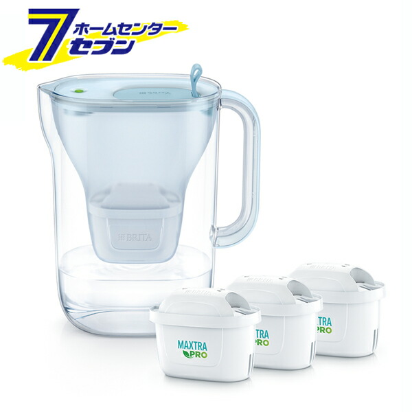 ポット型浄水器 スタイルエコ パウダーブルー カートリッジ 3P BRITA Japan [ブリタ 浄水型 大容量 飲料水 エコ]