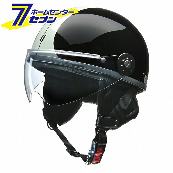 ハーフヘルメット シールド付き ブラック×シルバー F O-ONEBKSI LEAD [二輪 バイク用品]