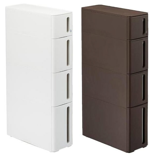 storanti(ストランティ) プラスチックすきま収納ラック ドロアーA W170×D450×H850mm ホワイト・DA-1210WH【メーカー直送:代金引換不可:同梱不可】【北海道・沖縄・離島は配達不可】