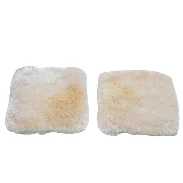 ムートンシートクッション 40x40cm 2枚組 アイボリー LWR540IV2P【メーカー直送：代金引換不可：同梱不可】【北海道・沖縄・離島は配達不可】