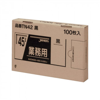 ジャパックス BOXシリーズポリ袋45L 黒 100枚×6箱 TN42【メーカー直送:代金引換不可:同梱不可】【北海道・沖縄・離島は配達不可】|カー用品・日用品のホームセンター