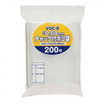 ジャパックス チャック付ポリ袋 厚み0.080mm 透明 200枚×35冊 VGC-8【メーカー直送:代金引換不可:同梱不可】【北海道・沖縄・離島は配達不可】|カー用品・日用品のホームセンター
