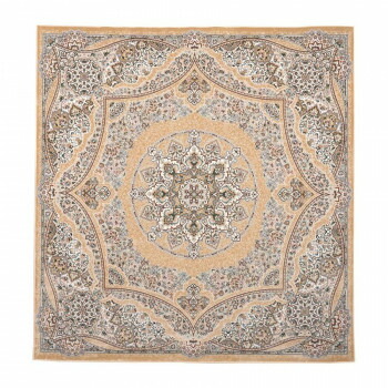 フローラ ベルギー製モケット織り カーペット ベージュ 195X195cm R142592BE【メーカー直送：代金引換不可：同梱不可】【北海道・沖縄・離島は配達不可】