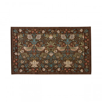 川島織物セルコン Morris Design Studio イチゴドロボウ マット 約45×75cm FH1709A BR ブラウン【メーカー直送：代金引換不可：同梱不可】【北海道・沖縄・離島は配達不可】